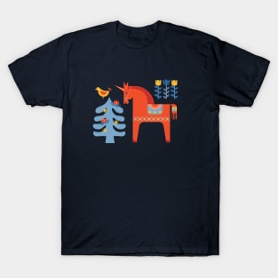 Scandinavian Inspired Fairy Tale in Blue T-Shirt